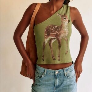 Free People Forest Fawn One-Shoulder Top - Medium